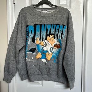 RARE 1993 Vintage Carolina Panthers Flinstones Crewneck Sweatshirt Size XL
